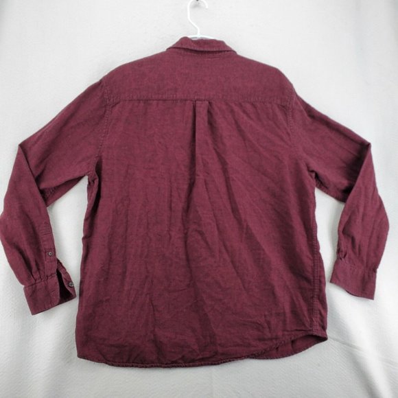 Chaps Shirt Men's Long Sleeve Casual Button Up Collared Twill Oxford Red XL - Picture 9 of 12